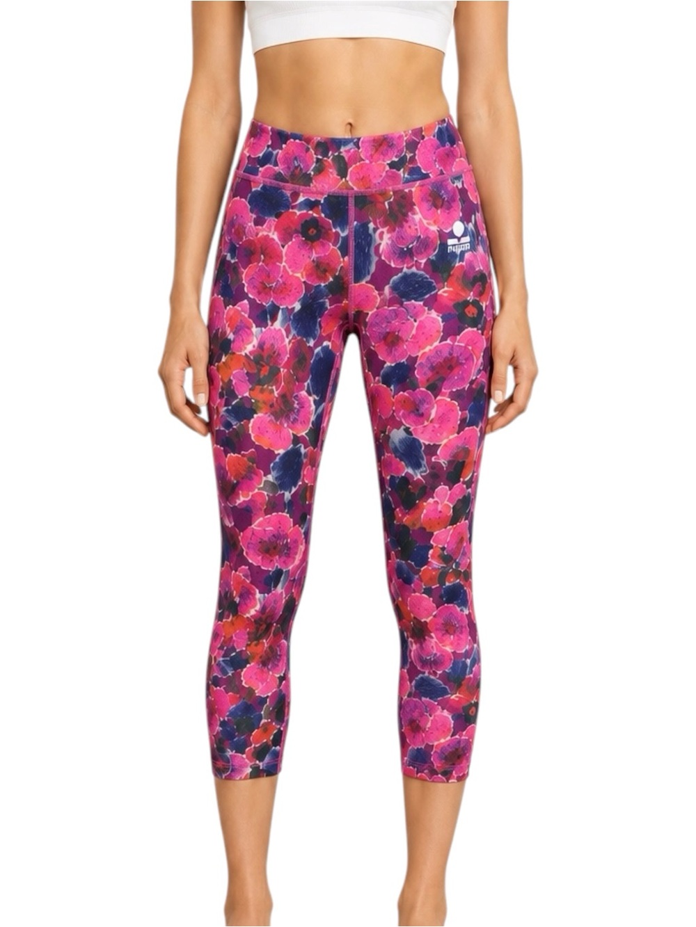 ISABEL MARANT Tova Violet Floral Cropped Leggings Small
